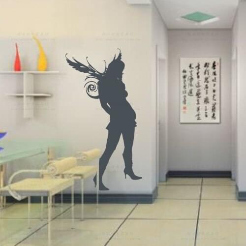 Sexy Girl Beauty Body Angel Wall Stickers Woman Naked Girl Home Decoration Human Wall Decal KTV Pub Bar Shop Sticker