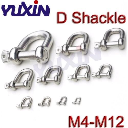 M4-M12 100% A2 Stainless Steel 304 D-type Dee Shackle , High Quality Antirust D Shackle , SUS 304 M4-M12 Dee Shackle