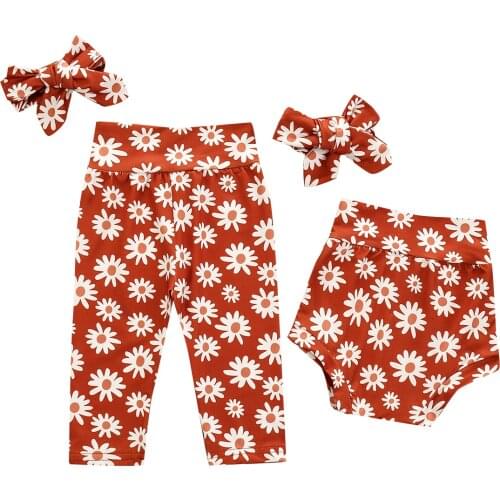 Citgeett Summer Newborn Baby Girls Floral Shorts Infant Casual 7 Colors Short OR Pants + Headband Kids High Quality Clothes