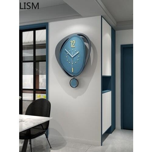 Modern Design Nordic Wall Clock Mechanism with Pendulum Living Room Fashion American Clock Light Luxury Creative Mute Horloge