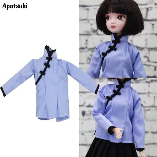 Ancient Costume for Barbie Dolls Clothes for 1/6 Dolls Blue Casual Tops Clothes for 1:6 Doll Accessories Best Gift for Girls Kid