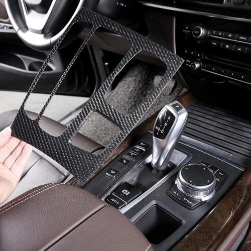 Carbon Fiber Style ABS Plastic Center Gear Shift Panel Cover Frame Trim for BMW X5 X6 F15 F16 2014-2018 LHD Vehicles Accessories
