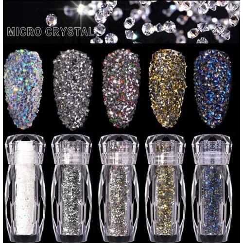 Swarovsky Mini Nails Crystal Micro Beads Tiny Multicolor AB 3D Glitter Pixie Nail Art Rhinestone Decoration