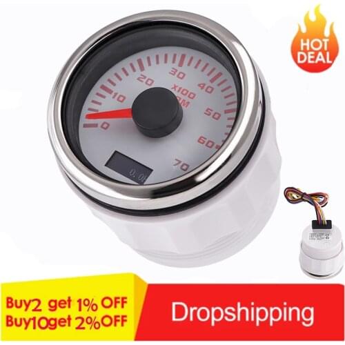 3K-8K RPM 52mm Pointer Tachometer Tacho Meter Gauge With Red Backlight For Car Marine Boat Yacht RV 9-30V Motorcycle Accessories