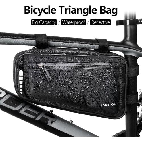 INBIKE bicycle bag triangle bag large-capacity waterproof front beam upper tube bag mountain road bike riding equipment