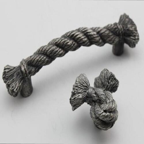 LCH Vintage European Style Rope Knob Creative String Handles Furniture Hardware Cabinet Handle Drawer Pull Furniture Hardware