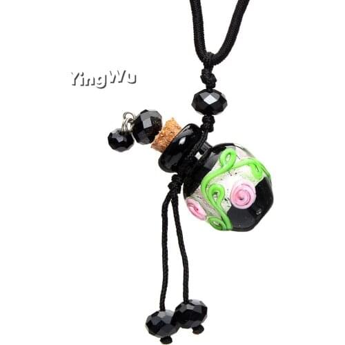 Yingwu 1PC Diffuser Perfume pendant Refillable Handmade Essential Oil Aromatherap Colored Glaze Bottle Drop Pendant Necklace