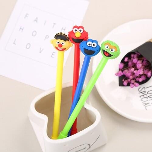 Sesame Street Gel Pen Cartoon Anime Gel Pen Elmo Cookie Monster Student Writing Supplies Cartoon Stationery Office School Supply