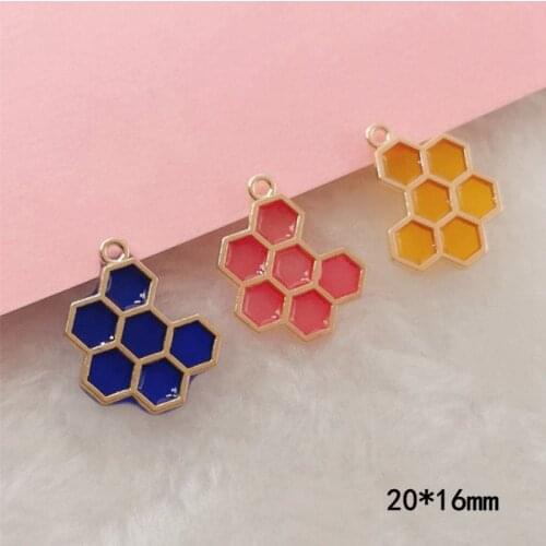 10pcs 16x20mm enamel pendant honeycomb pendant for jewelry making and fashion earring pendant