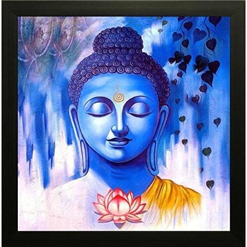100%Handmade Limited Edition Handmade Buddha Strength Canvas Oil Painting Wall Hanging
