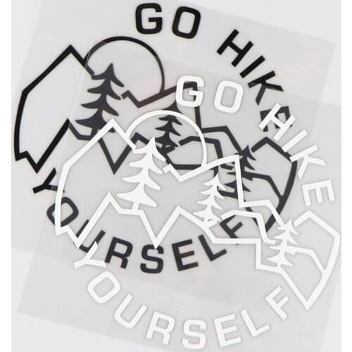 14.8*13.9CM GO HIKE YOURSELF Vinyl Decal Car Sticker Word Decor Cartoon Style