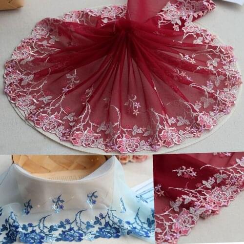 2yards/lot 9.06Inches Wide Embroidered Tulle Lace trim mesh lace trim~2~lovely~High Quality