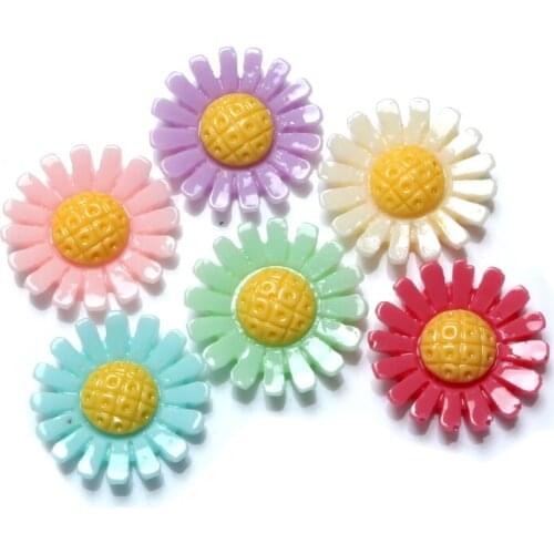 30Pcs Random Mixed Resin Flower Decoration Crafts Beads Flatback Cabochon Scrapbooking DIY Embellishments Kawaii Diy Accessories
