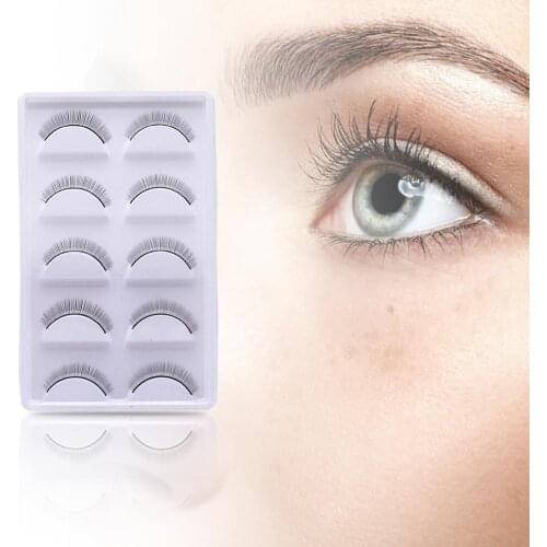 5Pairs/Box False Eyelashes Fine Craftsmanship Convenient Fiber Makeup Extensions Eye Lashes for Practice