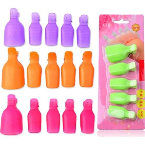 5 Pcs/Set Toe nail Art Tools Plastic Gel Polish Remover Caps Pedicure Soak Off Toenail Clip Women Beauty Accessories