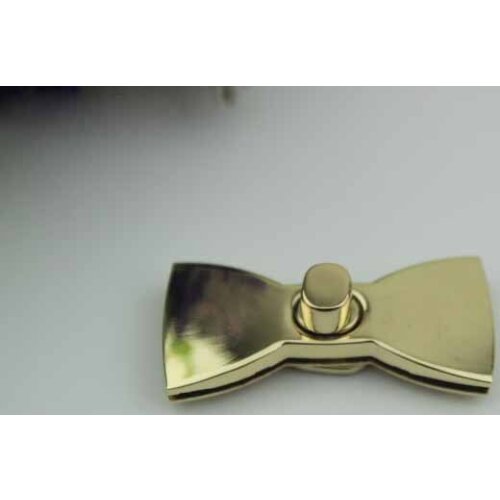 50pcs/lot Luggage hardware accessories pale golden die casting twist lock the butterfly lock tie knot lock