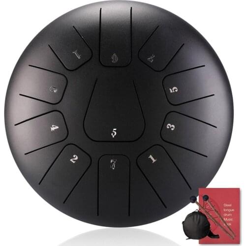 8 Inch 11 Notes Drum Kit Steel Tongue Drum Tune C Empty Spirit Drum Percussion Instrument Hand Pan Drum With Silicone Foot Pads