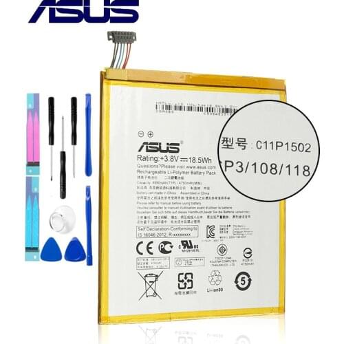 Original ASUS Phone Battery C11P1502 for ASUS ZenPad 10 Z300CG Z300CL P01T Z300M Z300C P023 10.1 High Capacity 4890mAh + Tools
