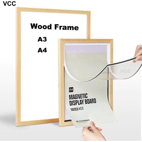 Nature Wooden Photo Picture Frame A4 A3 Magnetic Plexiglass with Mats for Wall Poster Frame Certificate Frame