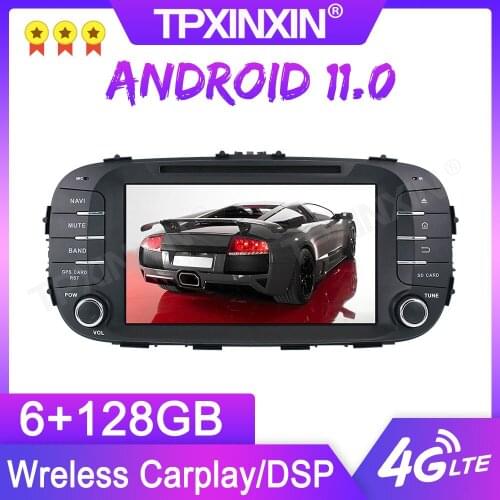 Android 11.0 6+128G For Kia SOUL 2014-2017 GPS Car Multimedia Player Headunit Audio Radio Navigtion Tape Recorder