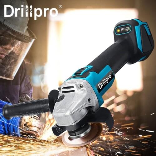 Drillpro 125mm/100mm Brushless Cordless Angle Grinder 4 Speed DIY Cutting Grinder Machine Power Tools For Makita 18V Battery