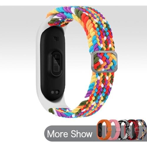 For Xiami Miband 6 5 4 Watch Strap Nylon Solo Loop Wrist Bracelet Replacement Band Braided Elastic Watchband For Xiaomi Mi band