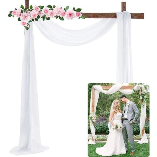 70x550cm Wedding Arch Drapping Chiffon Fabric Curtain Drapery Ceremony Reception Swag Backdrop Chair Sashes Party Hanging Decor