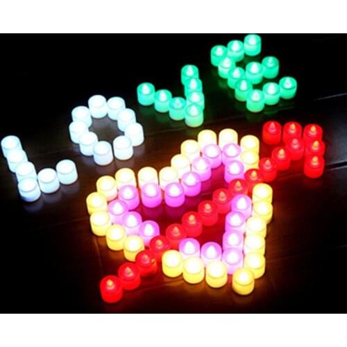 24 Pieces Electronic LED Candle Flickering Flameless Proposal Candle Lamp for Valentine Wedding Household Hotel Decoration