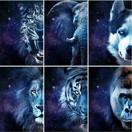 Evershine Diamond Painting Elephant 5D DIY Diamond Embroidery Animals Lion Pictures Of Rhinestones Mosaic Sale Home Decoration