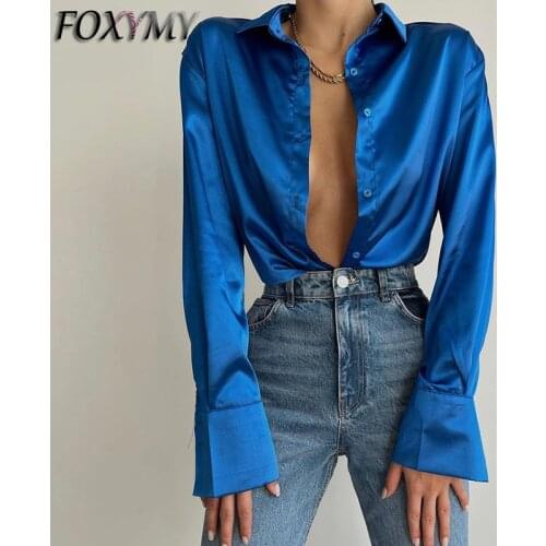 FOXYMY Womens Silk Shirts