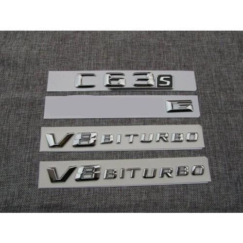 1set Chrome Letters Emblem Badge W204 W205 C63s FOR A M G V8 BITURBO