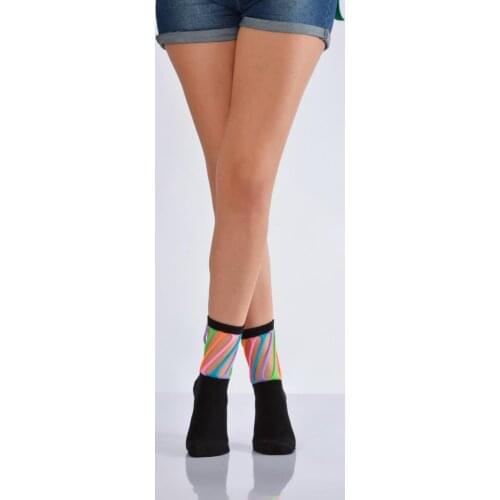 Idilfashion Special Design Magic Lady 'S Socks-Black-1010 B-ART049 (3'LÜ PACKAGE)
