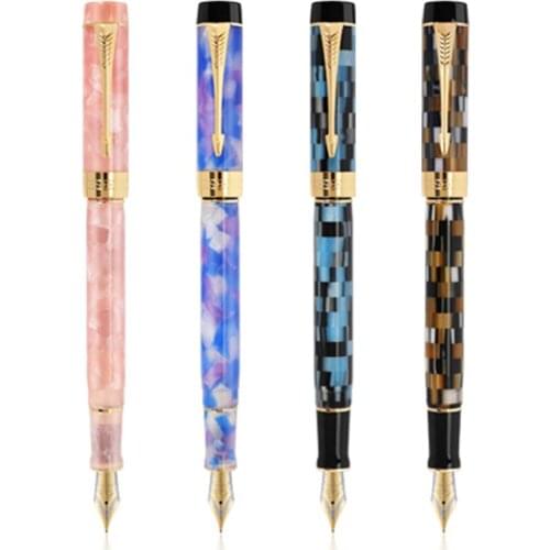 Jinhao 100 Centennial Resin Fountain Pen Checkerboard EF/F/M/Bent Nib Ink Pen With Converter For Business Writing Gift Pen