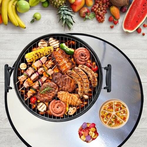 24/28/30/36 inches BBQ Grill Mat Insulation Fire Protection Heat Resistance Glass Aluminum Foil Fiber Fireproof Mat BBQ Tools