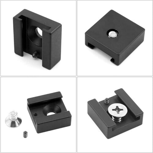 Cold Shoe Mount Adapter Base Extension Bracket with 1/4" Mounting Screw for DSLR Camera Cage Flash LED Light Microphone