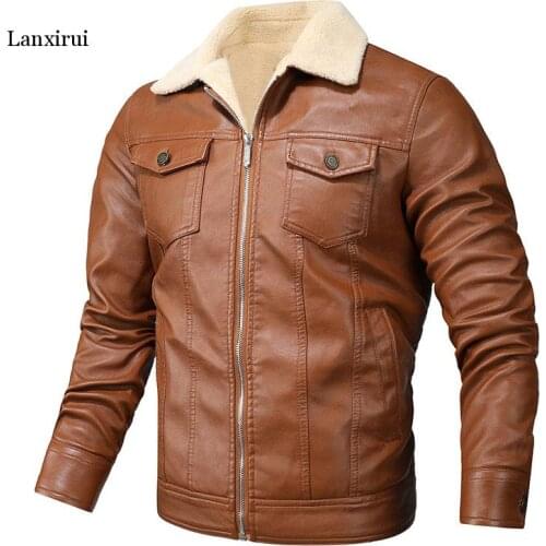 Fashion Brand Mens Retro PU Jackets 2020 Men Slim Fit Motorcycle Leather Jacket Outwear Male Warm Bomber Military Outdoor Coat