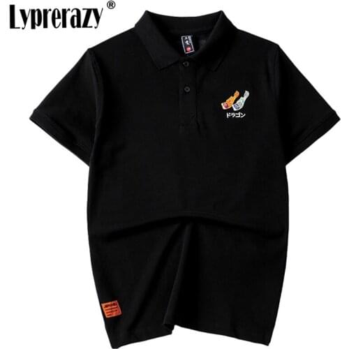 Lyprerazy Carp Embroidery Mens Polo Shirt Short Sleeve Casual Streetwear Lapel Loose Tops Male Brand Clothing