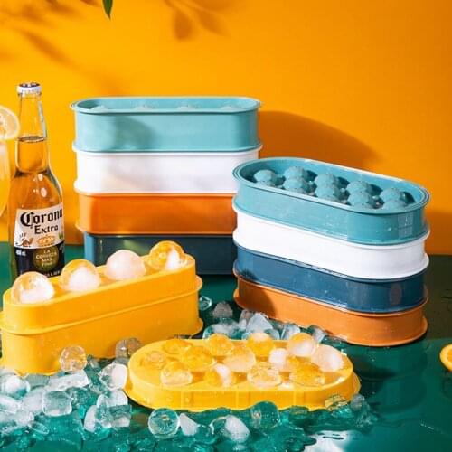 4 Grids Ice Cube Tray Reusable Round Ice Mold Home Diy Ice Ball Maker For Whiskey Cocktail Party Bar Tools
