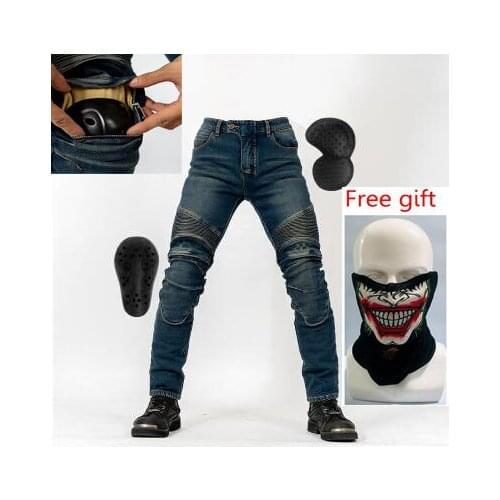 MOTO jeans Winter plus velvet warmth riding Aramid anti-fall racing motorcycle 4 pads Knight equipment