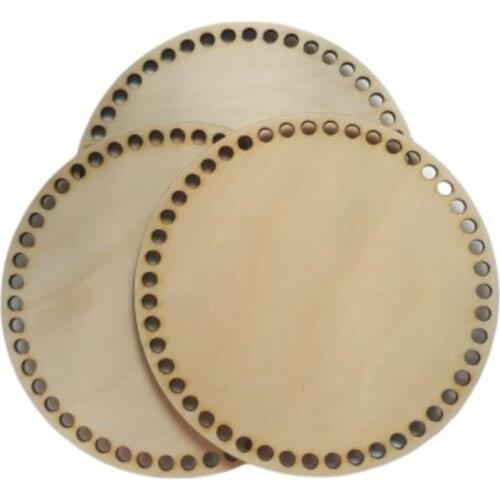 Set of 2pcs Wood round stitch for crochet basket Laser Cut With Hole wooden base bottom 12 inches 30 cm