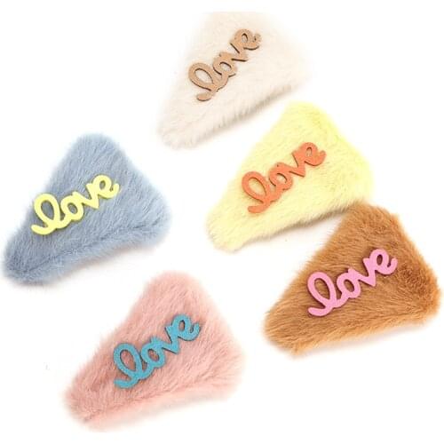 Autumn Winte Plush Hairpin Hairpin Clip Ins Hair Accessories Barrettes Women Girl Side Clip Hairpin Clip Letter Headdress