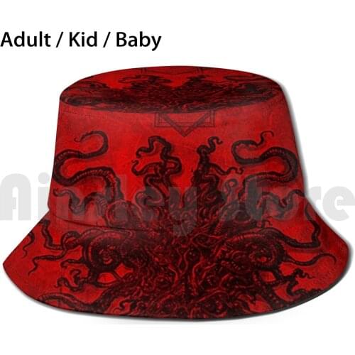 Shub Niggurath Bucket Hat Adult kid baby Beach Sun Hats Shub Niggurath Nyarlathotep Cthulu Lovecraft Demon Daemon Enitites