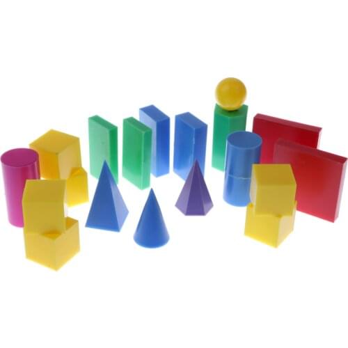 Plastic Geometric Solids 3D geometry Block Manipulatives Mathematics Math Toys 20pcs Learning Education Toys