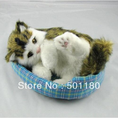 Birthday gift free shipping funny cat toy decorative cats plastic toy cat figure