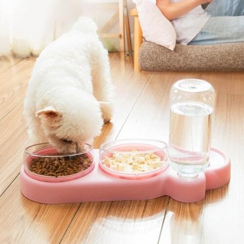 Pet Double Bowls Food Water Feeder Multifunctional Dogs Cats Container Dispenser For Dogs Cats Drinking Puppy Products