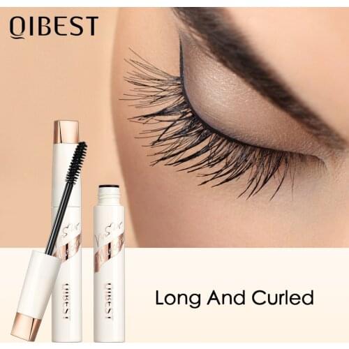 QIBEST 3D Mascara Black Lash Eyelash Extension Lengthening Eye Lashes Brush Waterproof Curling Volume Express Eyelashes Makeup