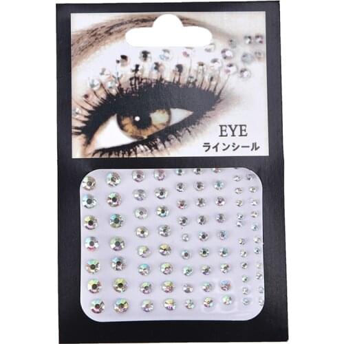DIY Eyebrow Face Body Art Adhesive Crystal Glitter Jewels Festival Party Eye Tattoo Stickers Makeup Xmas Decor