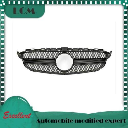 Sport Style Front Bumper Racing Grille For Mercedes For Benz C-class W205 C450 250 180 C200 C220 2014-2018 with Emblem