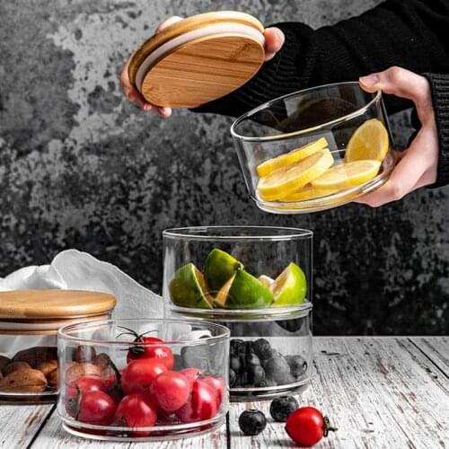 4Layers Glass Bottle Glass Food Storage Jar Sealed Stackable Glass Jars Fruit Salad Bowl with Lid Storage Bowl Fruit Salad Bowls