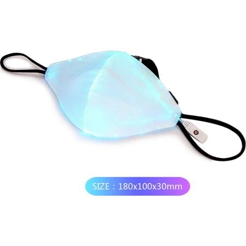 LED Rave Mask 7C Luminous Light for Men Women Face Mask Music Party Halloween LightUp Mask